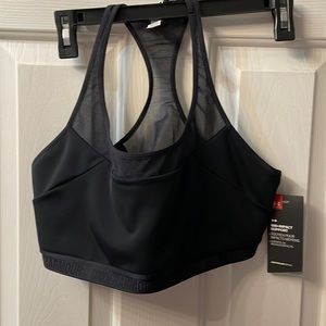 NWTs Under Armour Sports Bra Black mid impact support sz XL